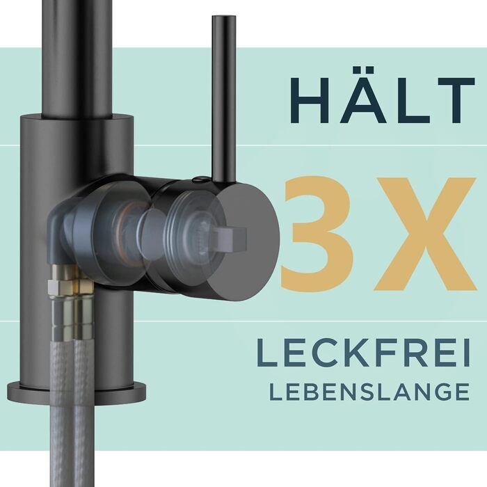 Кран кухонний FORIOUS з високим виливом, душовий набір, змішувач для мийки, кухонні крани, поворотний на 360°, 2 режими розпилення, нержавіюча сталь, матовий чорний