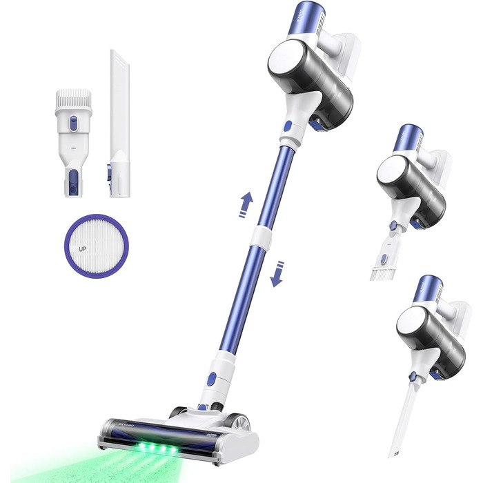 Ultenic U10 Ultra: Бездротовий акумуляторний пилосос з потужністю всмоктування 40000 Па, 40 хв роботи, світлодіодним індикатором та щіткою проти ковтунів для килимів, твердих підлог та шерсті тварин