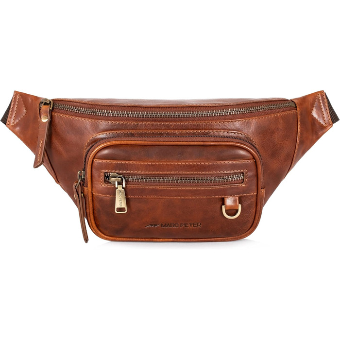 Чоловіча поясна сумка Marc Peter® Varadero з натуральної шкіри Наппа | Перехресна сумка на пояс для чоловіків та жінок | Шкіряна сумка через плече | Hip Bag | Колір: Восковий коричневий