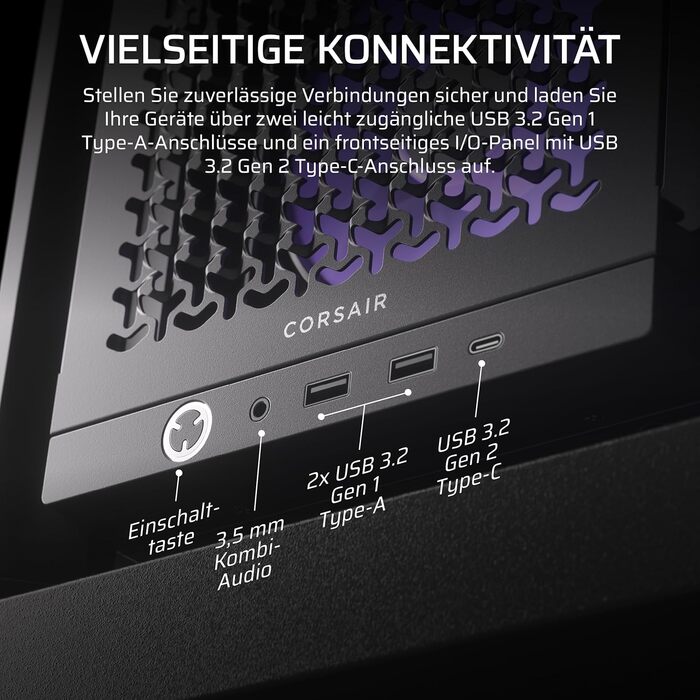 Корпус ПК CORSAIR 4000D RS ARGB Mid-Tower ATX з RGB підсвічуванням, чорний