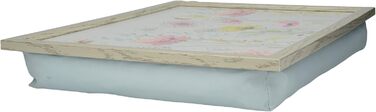 CREATIVE TOPS Everyday Use Home Cushioned Beanbag Knee Table with 'Watercolor Sketch' Decorative Print, 44 x 34 cm (44.5 x 34.3 cm), MDF, Multi/Color, 43.8 x 33.8 x 9.5 cm