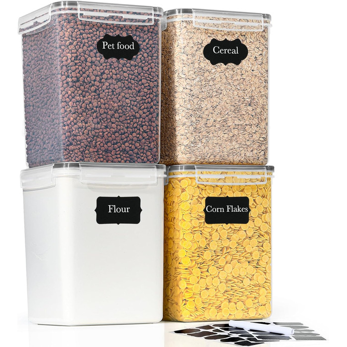 Набір контейнерів для зберігання GoMaihe, 2.5л*6 шт + 5.2л*4 шт. Герметичні контейнери для кухні, органайзери для продуктів, зберігання круп, кави, макаронів