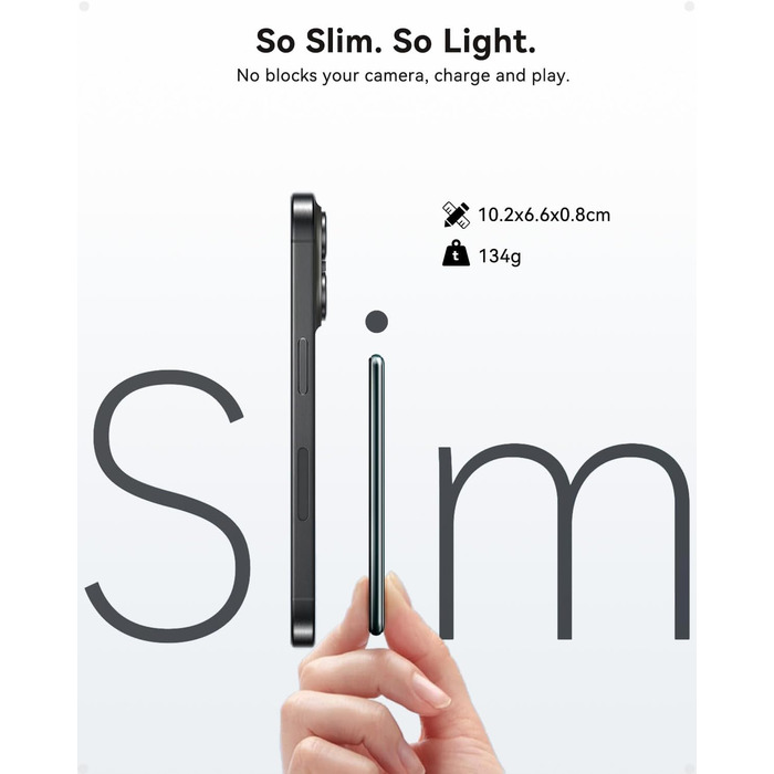 Power Bank Kuulaa MagSafe 5000mAh з бездротовою зарядкою та USB-C, для iPhone 17/16/15/14/13/12, сірий колір