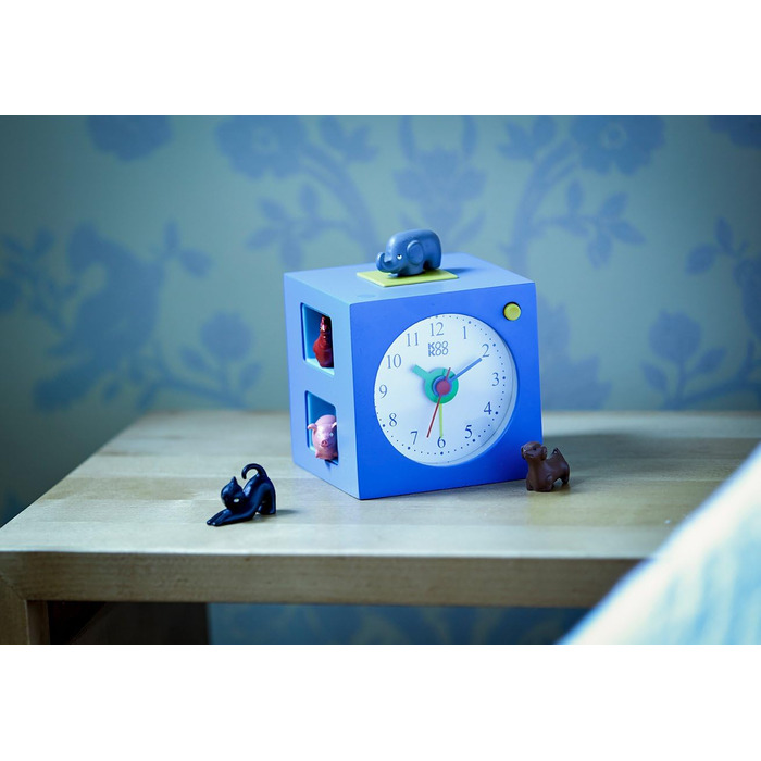 KOOKOO KidsAlarm Blue, Children's Alarm Clock with 5 Farm Animals and Real Recordings