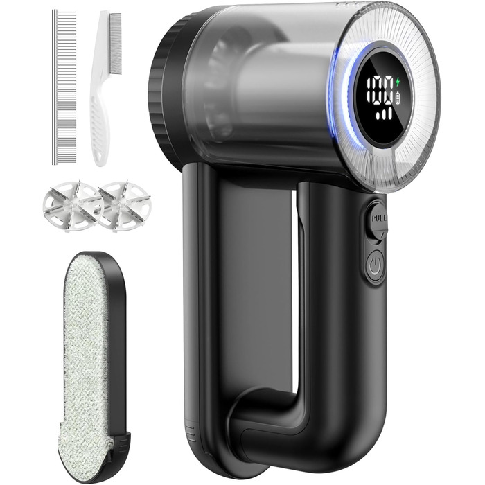 Електрична машинка для видалення катишків Ninesun з USB-зарядкою, LED-дисплеєм та запасною лезою для одягу