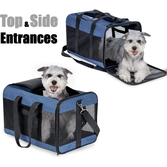 Транспортна переноска для собак та котів HITSLAM, складана, блакитна (M/L)