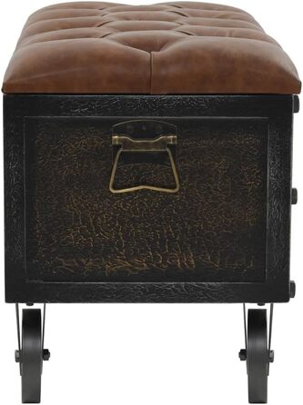 Скриня-лавка з масиву дерева та екошкіри vidaXL 80,5x41x50 см, зберігання та сидіння