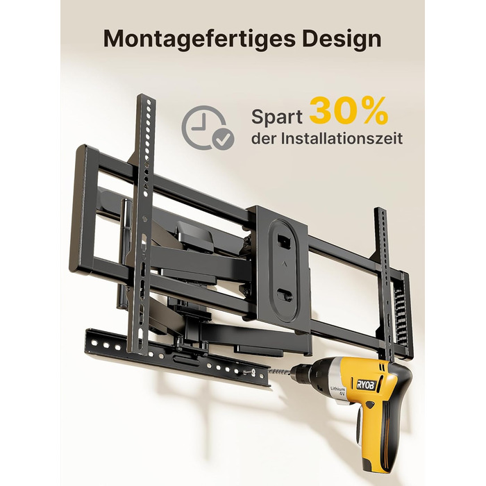 Кріплення для телевізора monTEK для 43-95 дюймів (Flat & Curved), до 60 кг, поворотне та нахильне, висувне, VESA 800x400 мм