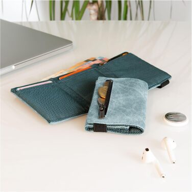 GUGGIARI® Slim Wallet with Coin Pocket made of Microfiber Jacquard with RFID Protection - Slim Wallet for Credit Cards - Credit Card Case - Wallet for on the Go