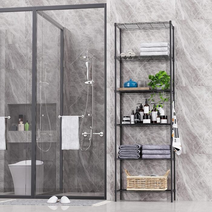 Himimi Regal - 6-Tier Wire Shelving Unit - 54x29x160cm