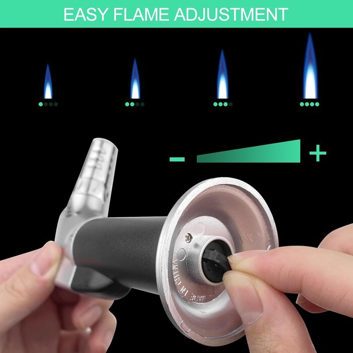 Газовий пальник для кухні, десертів та грилю, з можливістю заправки, з блокуванням, для приготування Crème Brulée
