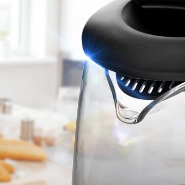 Скляний електрочайник Lehmann LHOEK-2220C 2л, 2200W з підсвіткою та декорованим цоколем