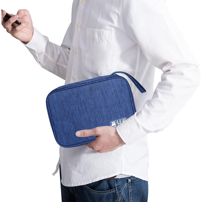 Органайзер для кабелів та аксесуарів для подорожей, синій A-navy