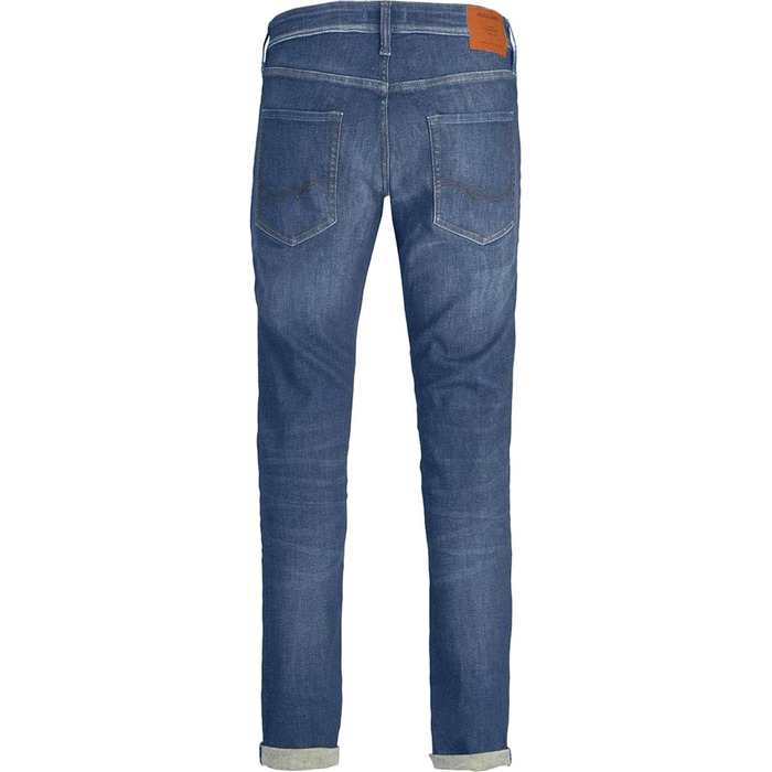 Джинси чоловічі JACK & JONES Tim Original Agi 010 Slim Straight Used Look, бавовна з еластаном, синій денім 32W/32L