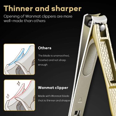 Професійний кусачки для нігтів Wanmat для чоловіків та літніх людей, для товстих нігтів, сріблясті