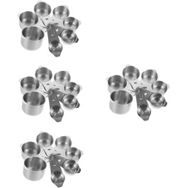 4-Piece Bakeware Tool Modern Bottle Spoon Cutlery Coffee Cups To Go Scoop Simply Foldable Automatic Soap Dispenser Glassware Stainless Steel Silver Amosfun