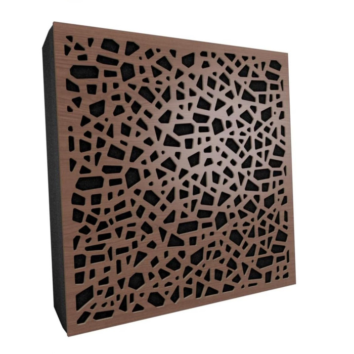 Набір акустичних панелей для звукопоглинання та дифузії (4 шт), 50x50x5 см, колір: горіх (Nussbaum)
