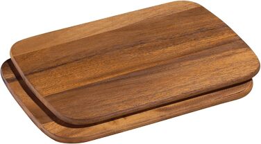 Zassenhaus Serving Tray Wood | 53×41×7cm | Tea Tray & Breakfast Board Wood | 2-Piece Set | Made from Sustainable Acacia | Snack Board | Easy to Clean | Robust | 28 x 20 cm
