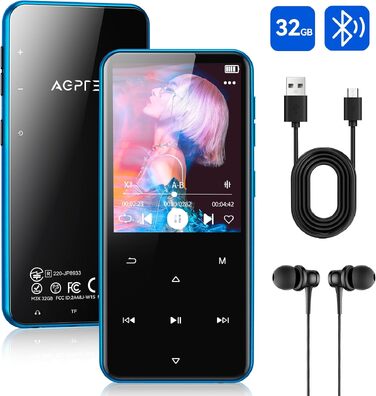 MP3 плеєр AGPTEK з Bluetooth 5.3, 2.4