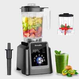 Потужний блендер BioloMix 2200 Вт з таймером, самочищенням, 2 л BPA Free для смузі, кухонний міксер T5800