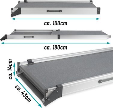 Рампа для собак VOSS.PET, висувна, з алюмінію, 100-180 см, до 120 кг