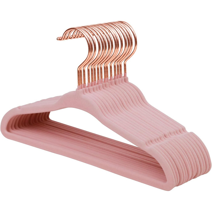 Дитячі плечики для одягу ManGotree з рожево-золотими гачками, 28 см, для дітей, обертаються на 360°, ультратонкі, антислиз, 15 шт. (світло-рожевий)