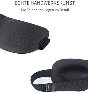 Маска для сну Trilancer 3D з Memory Foam та шумоізоляційними вкладами, для чоловіків та жінок | Абсолютна темрява