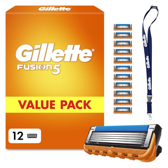 Смінні леза для чоловічих бритв Gillette Fusion 5, 20 шт, помаранчеві (12 лез + брелок)