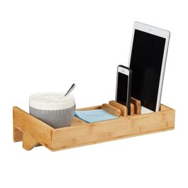 Relaxdays Bamboo Bedside Table with Organizer