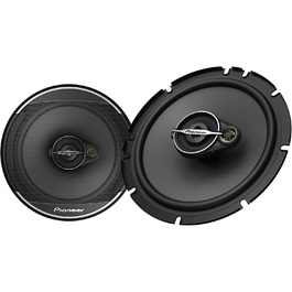 Автомобільна коаксіальна акустика Pioneer TS-A1671F 16,5 см, 3-смугові динаміки, комплект 2 шт (320 Вт макс., 70 Вт RMS), потужний звук, високий ККД, глибина встановлення 48 мм, виріз 144 мм, з ґратами