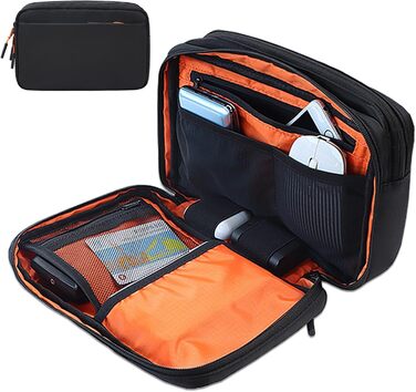 Органайзер для кабелів Teskyer - водонепроникний, портативний, для подорожей, 25 x 17 x 8 см, чорний