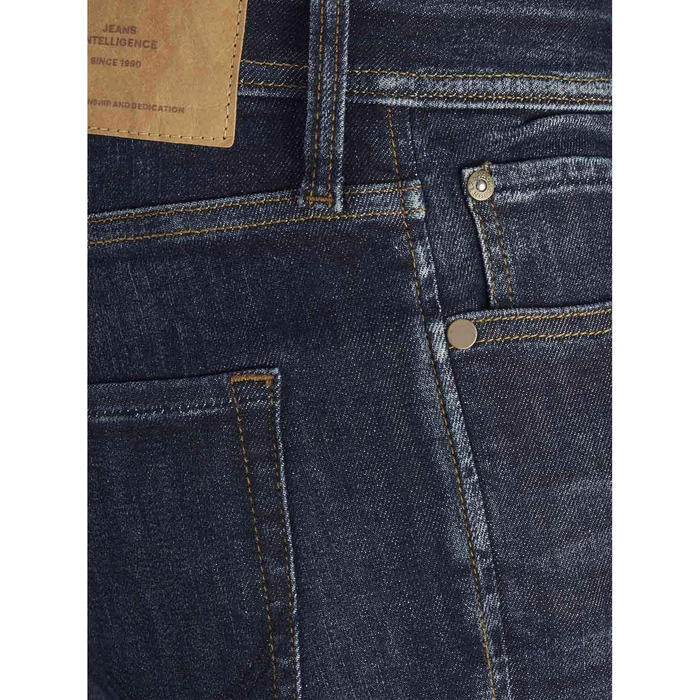 Джинси чоловічі JACK & JONES Tim Original Agi 010 Slim Straight, темно-синій денім, стрейч, бавовна, спортивний крій