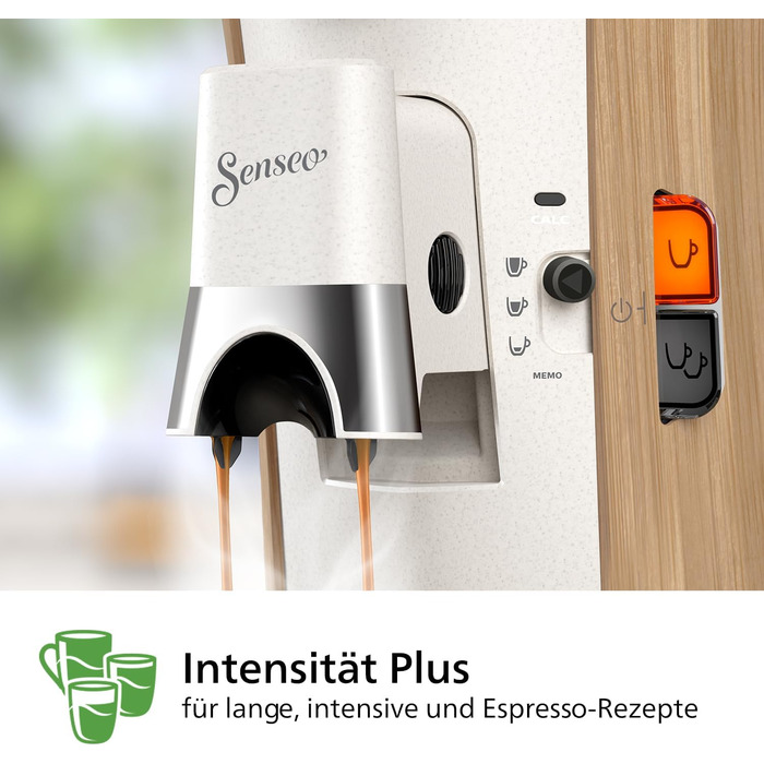 PHILIPS Senseo Select Coffee Pad Machine - Intensity Plus, Memo function for 3 coffee specialties, Crema Plus, Environmentally friendly product with 37% bio-based plastic, Silk White (CSA240/05)