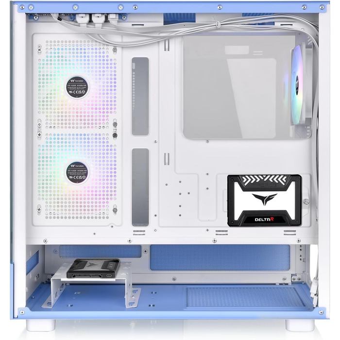 Корпус ПК Thermaltake View 270 Plus TG ARGB, Mid-Tower, скло, вентилятори ARGB, USB-C, підтримка 360мм радіатора, блакитний