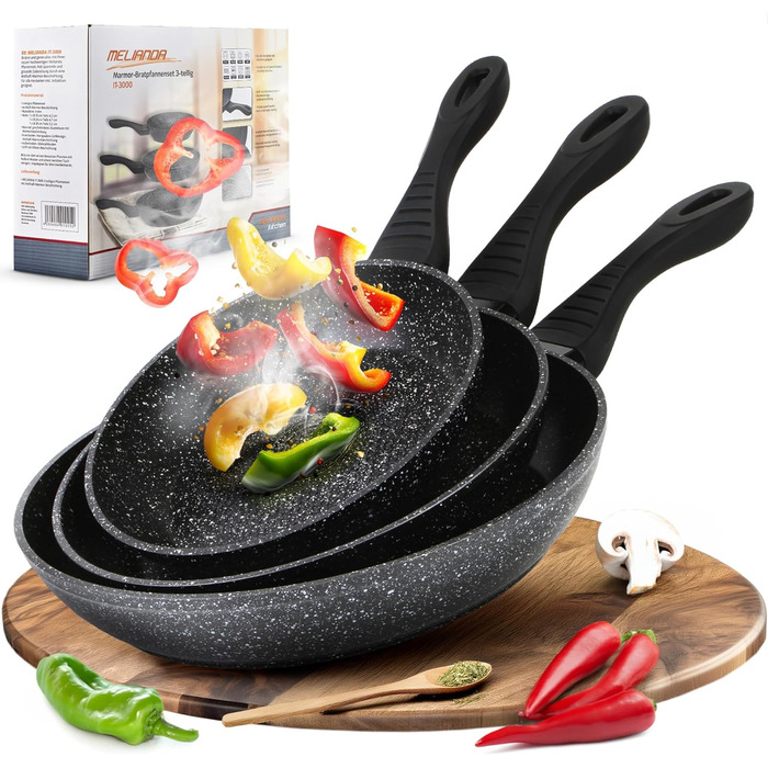 Набір сковорідок Melanda IT-3000 3 шт. 20/24/28 см з антипригарним покриттям 