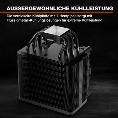 be quiet! Dark Rock Elite - Повітряний кулер з високою продуктивністю, 7 теплових трубок, вентилятори Silent Wings 120mm та 135mm PWM, тиха робота, Speed Switch