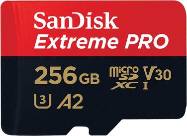 Карта пам'яті microSDXC SanDisk Extreme PRO 256 GB UHS-I U3 V30 A2 (200 MB/s) з адаптером та RescuePRO Deluxe для смартфонів, дронів та екшн-камер