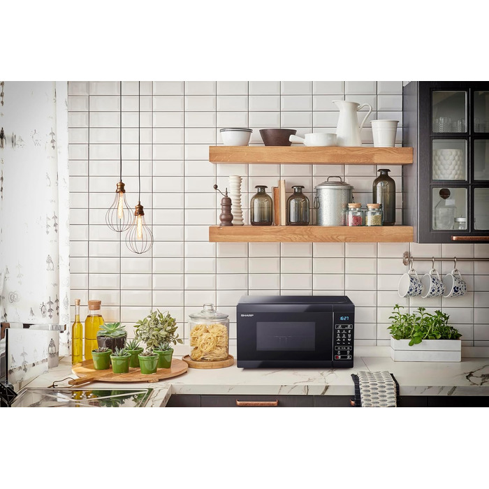 Мікрохвильова піч SHARP MS02E, 800W, 11 режимів, розморожування, чорний