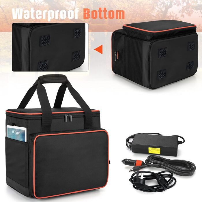Trunab Generator Bag, Three Sizes, Compatible with Jackery Explorer 160/240/300/500/1000 & ALLPOWERS S300/R600/R700, Carry Case for Portable Power Station with Pockets for Charging Cables and Accessories