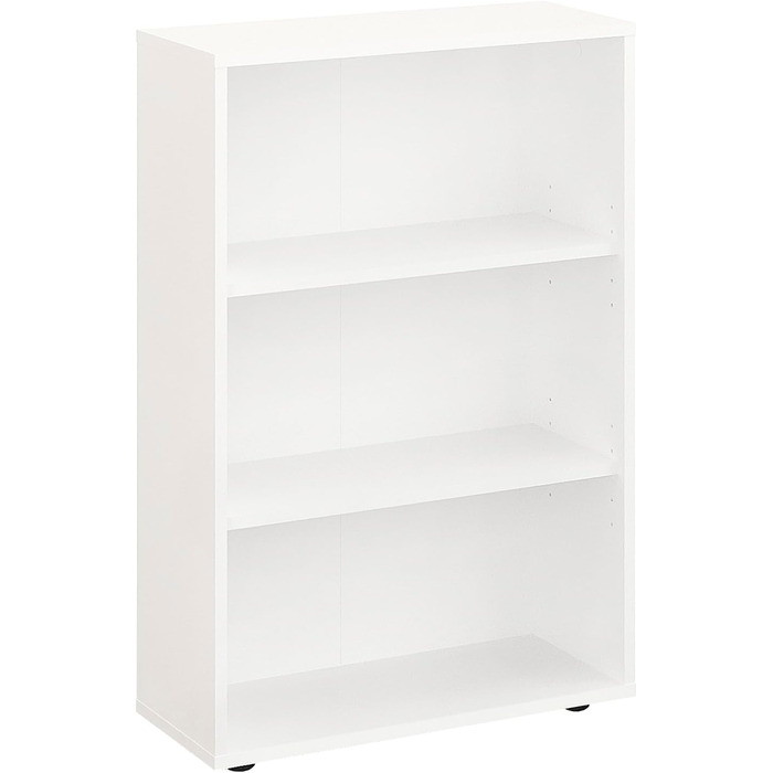 Книжкова шафа KOMTO Regal 80 см, біла, 3 полиці, регульовані, стелаж для зберігання, 80x90x24 см