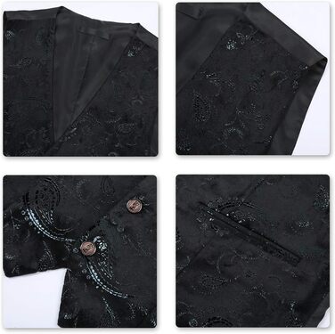 Жилет чоловічий Allthemen, жакардовий, для весілля та свят (XS, чорний)