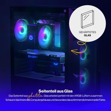 Корпус для ПК Endorfy Regnum 400 Air ATX, загартоване скло, 4x120мм ARGB вентилятори