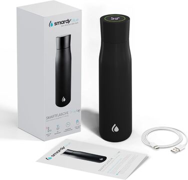 Розумна пляшка SMARDY DropUp 500 мл синього кольору з нержавіючої сталі з УФ-стерилізацією та нагадуванням про воду