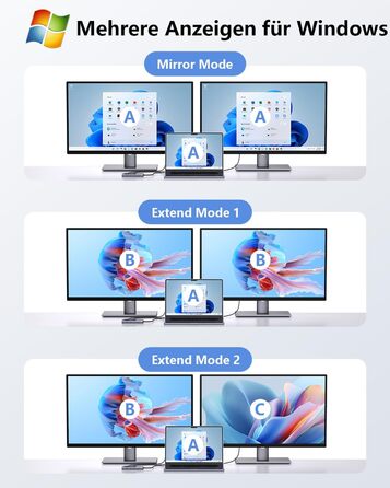 Док-станція для ноутбука Newmight з двома HDMI, підтримка 2 моніторів 4K, Ethernet 1 Gbps, PD 100W, 3 USB 3.0, SD/TF Reader, USB-C, сірий (HP/Dell)