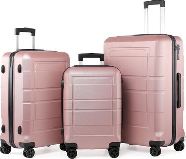 Чемодан ручної поклажі TANTOMI 20 дюймів, жорсткий корпус ABS+PC, телескопічна ручка, коліщатка, 3-цифровий замок, набір (M/L/XL), 41л, світло-темно зелений колір