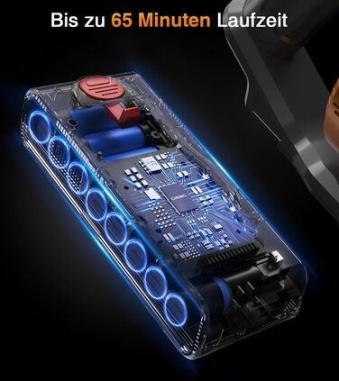 Бездротовий акумуляторний пилосос CHEBIO 580W з LED-дисплеєм, антизаплутувальною насадкою та потужністю 48000Pa. Підходить для прибирання підлоги, килима та шерсті тварин.