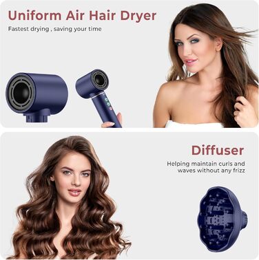 Фен-щітка Air Styler Pro 6 в 1: 1000W, для всіх типів волосся (блакитний)