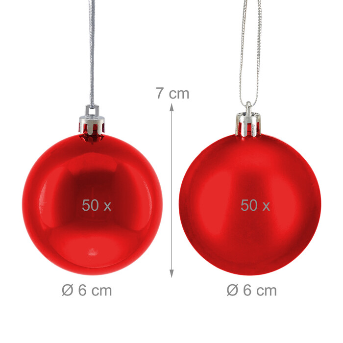 Relaxdays Set of 100 Christmas Baubles