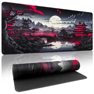Ігровий килимок для миші Zindoo Gaming XXL 900x400 мм з топографічним візерунком (Місяць та Пагода)