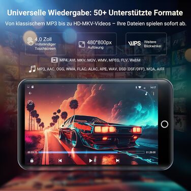 MP3 плеєр Mechen 160GB з Wi-Fi, Bluetooth, Android 13, 4